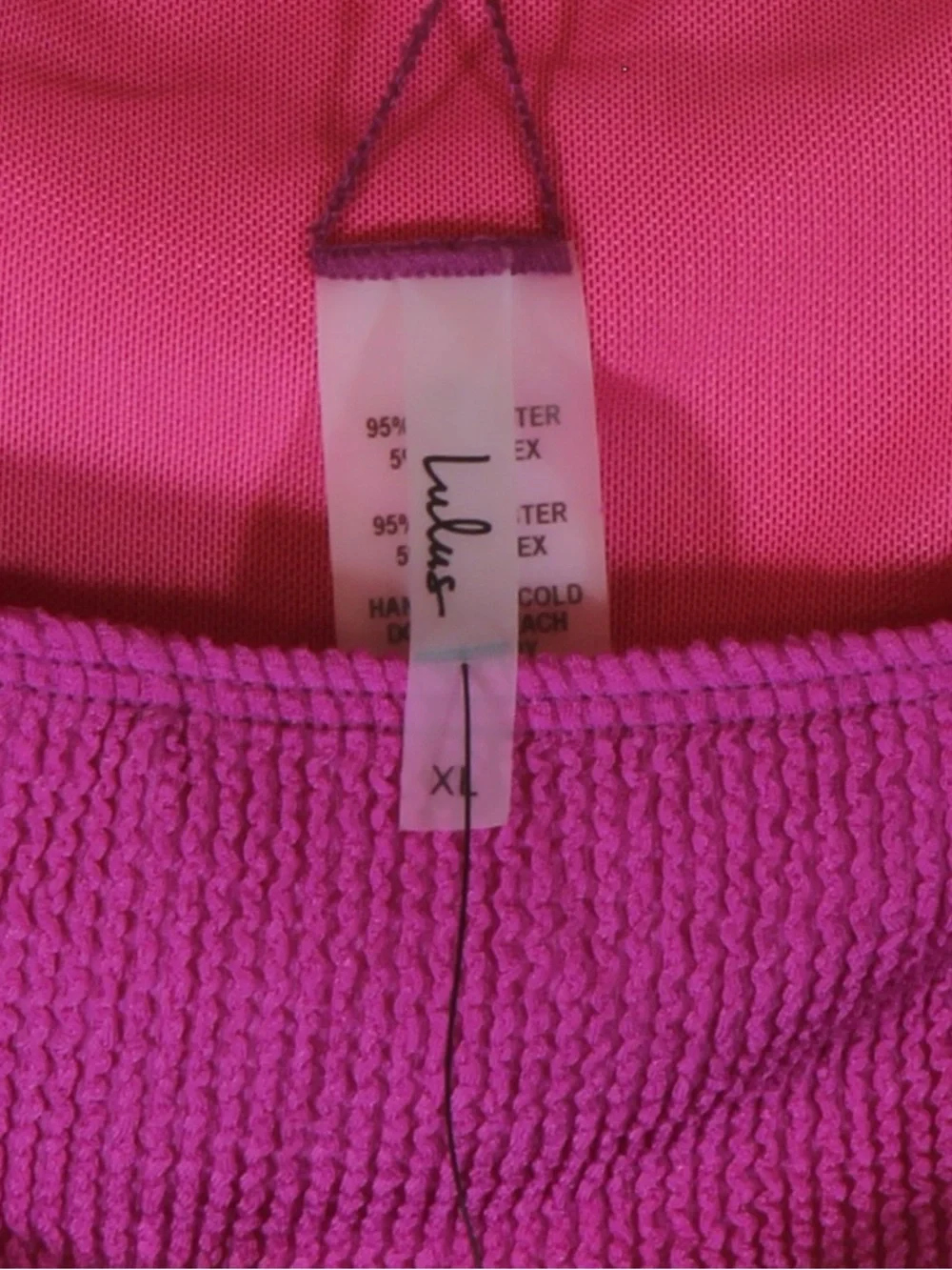 Lulu's Sea You Later Magenta Crinkle Side-Tie Bikini Bottoms - Picture 4 of 4